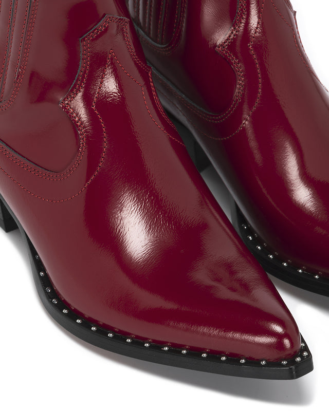 HIDALGO Women's Ankle Boots in Red Brushed Calf
